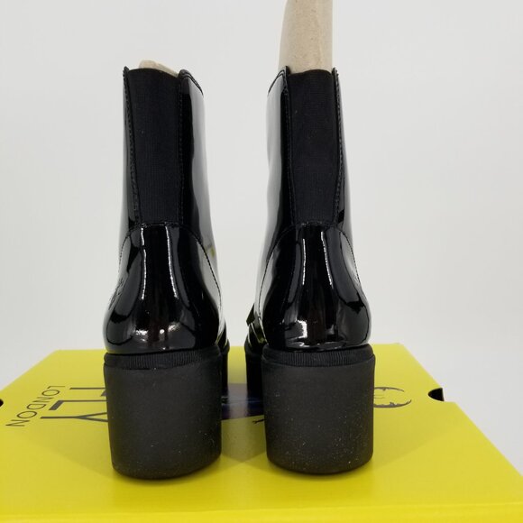 NWY Fly London Patent Leather Zip Front Ankle Boots 37, Goth, Grunge, Whimsigoth - Picture 4 of 12